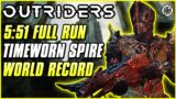 5:51 Timeworn Spire World Record Trios | Outriders Speed Run | Ash & Overheat Pyro Build