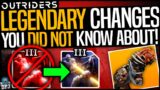 Outriders: LEGENDARY CHANGES YOU DID NOT KNOW ABOUT – Nerfs & Buffs – Changes To Legendary Weapons