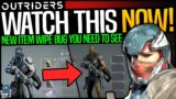 Outriders: WATCH THIS NOW – NEW ITEM WIPE BUG / NEW PCF UPDATE – One Shot Glitch Fix Coming Soon