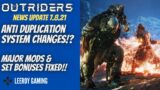 Outriders News Update 7.8.21 Anti Duplication System Changes? Key Mods and Set Bonuses fixed!