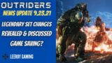 Outriders News Update 9.23.21 | Legendary Set Changes Revealed and Discussed