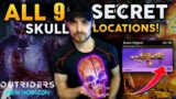 Outriders – ALL 9 SECRET SKULLS IN CITY OF NOMAD! FREE LEGENDARY!
