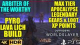 Arbiter of the Worthy Max Apocalypse Gears OUTRIDERS WORLDSLAYER Pyromancer Lava Lich Build Gameplay