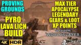 Max Level Gears! Pyromancer Lava Lich Build OUTRIDERS WORLDSLAYER Proving Grounds Loot PS5 Gameplay