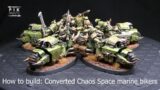 How to build: Converted Chaos Space Marine bikers from Space Marine Outriders