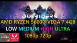 OUTRIDERS Tested on AMD Ryzen 5 5600G | LOW – ULTRA | 1080p – 720p | #outriders