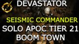 OUTRIDERS DEVASTATOR SEISMIC COMMANDER ARMOR BUILD | SOLO APOC TIER 21 BOOM TOWN #devastator #ps5